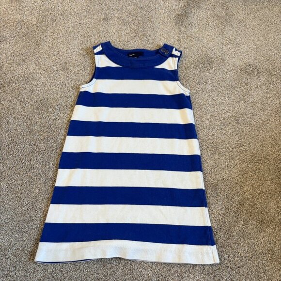 GAP Kids Girl's Striped Dress Blue White Y2K Style Sleeveless Size Small - Picture 2 of 9